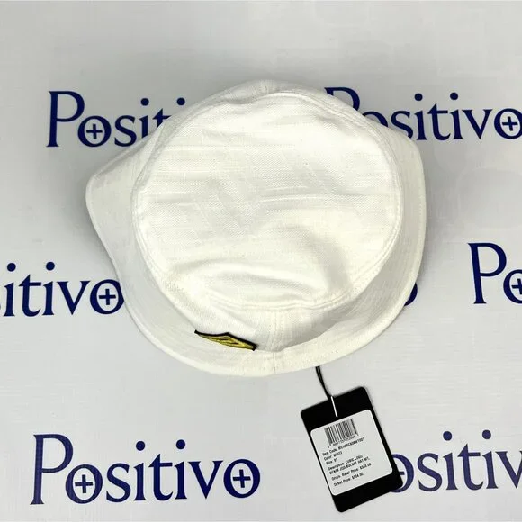 MCM White Cubic Logo Denim Jacquard Bucket Hat One Size - Picture 5 of 7